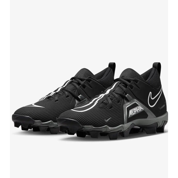 Nike Alpha Menace 3 Shark Men\'s 12 Football Cleats Black/Grey/White CV0582-010‎ main image 5